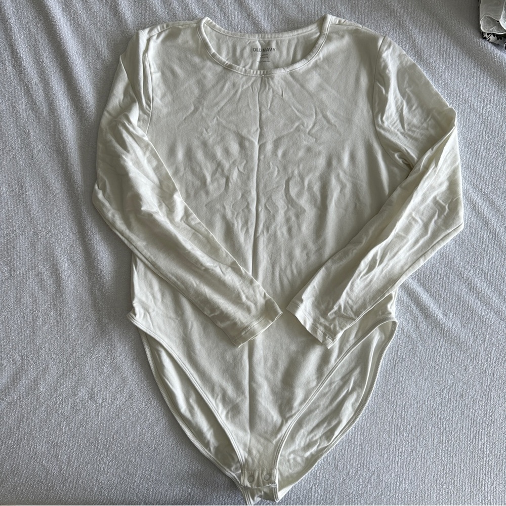 Old Navy White Long Sleeve Bodysuit